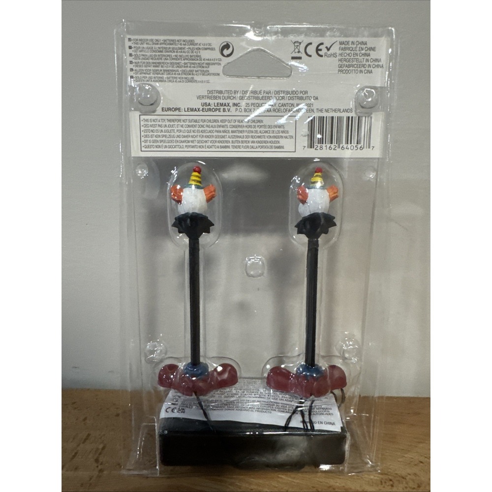 Lemax Spooky Town Killer Clown Lamp Posts Lighted Set Halloween Village 64056 - Picture 3 of 3